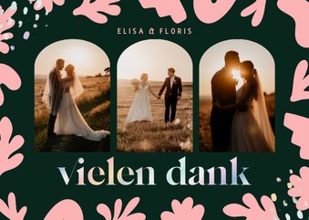 Hochzeitskarten-Dankeskarte abstrakte Blumen