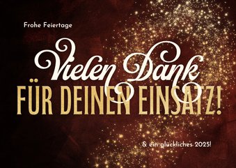 Karte Danke Weihnachten Mitarbeiter elegante Schrift