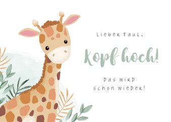 Karte Gute Besserung für Kind mit Giraffe