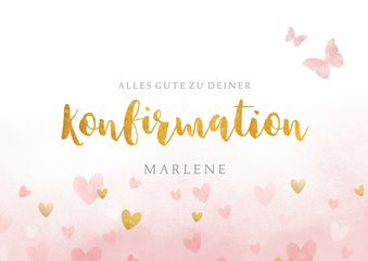 Konfirmation Gratulationskarte Aquarell rosa