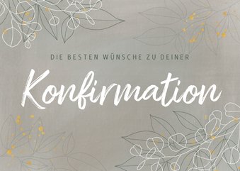 Konfirmation Karte Glückwunsch filigrane Blätter