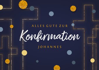 Konfirmations-Glückwunschkarte Kreuz grafisch