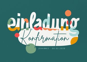 Konfirmationseinladung modernes Lettering