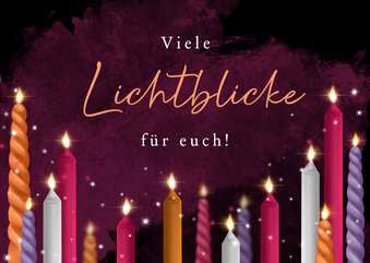 Lichtblicke Weihnachtskarte bunte Kerzen