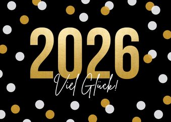 Neujahrskarte '2026 Viel Glück'