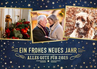 Neujahrskarte Fotoserie und Sternchen 