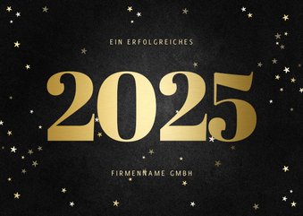 Neujahrskarte Kunden Jahreszahl gold