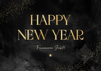 Neujahrskarte schwarz 'Happy New Year' Firmenname