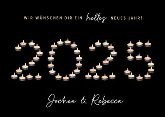 Neujahrskarte Teelichter 2025