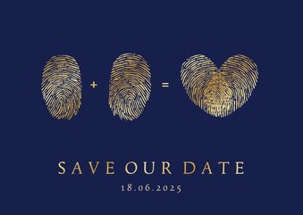 Originelle Save-the-Date-Karte mit Fingerabdruck