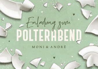 Polterabend-Einladungskarte Scherben