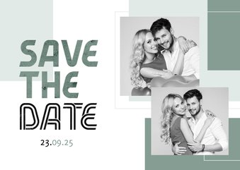 Save-the-Date-Karte Hochzeit Design abstrakt eigene Fotos