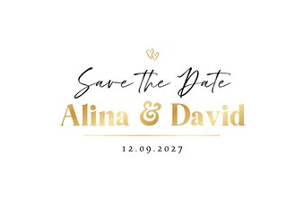 Save the Date Karte zur Hochzeit Goldschrift