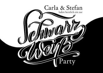 Schwarz-Weiß Mottoparty Script