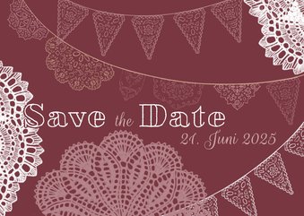 Spitze und Wimpel Save-the-Date-Karte