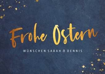 Stilvolle Ostergrußkarte dunkelblau Foto innen