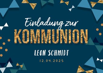 Trendy Einladung zur Kommunion mit Fotos innen