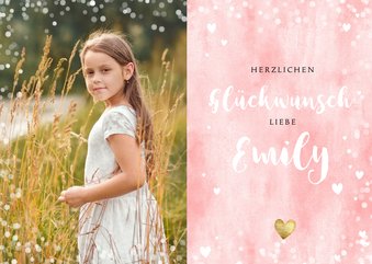 Trendy Glückwunschkarte mit Foto für Mädchen