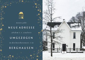 Umzugskarte neues Jahr, neue Adresse 