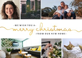 Umzugskarte zu Weihnachten mit Fotocollage-englisch 