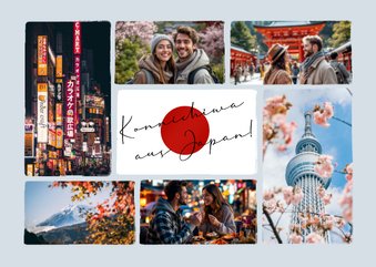 Urlaubsfotos Grüße aus Japan Ansichtskarte Fotocollage