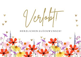 Verlobung Glückwunschkarte Blumenwiese