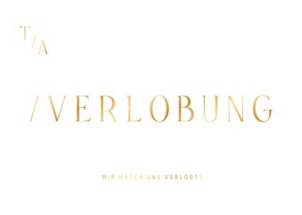 Verlobungskarte Goldschrift minimalistisch