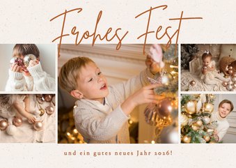 Weihnachtliche Fotocollage Frohes Fest mit 5 Fotos