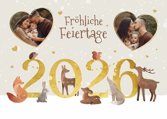 Weihnachtsgrüße Waldtiere & Herzfotos