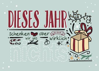 Weihnachtsgutscheinkarte Typografie Geschenk 'Dieses Jahr'
