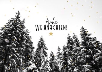 Weihnachtskarte beschneiter Wald