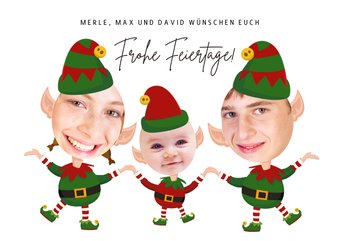 Weihnachtskarte Drei Weihnachtszwerge