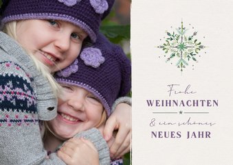 Weihnachtskarte eigenes Foto & Aquarell-Weihnachtstern