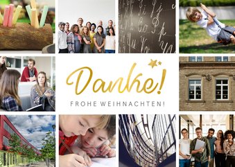 Weihnachtskarte Fotocollage Danke