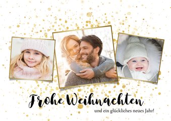 Weihnachtskarte Fotocollage & Goldtupfen