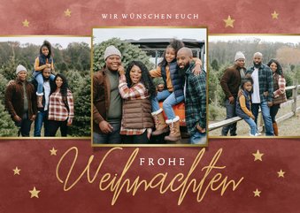 Weihnachtskarte Fotocollage und Sternchen