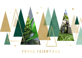 Weihnachtskarte Gartenbau/Gartenpflege Tannenbäume