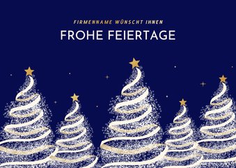 Weihnachtskarte leuchtende Tannenbäume geschäftlich