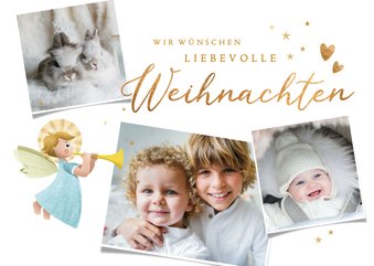 Weihnachtskarte mit Fotos liebevolle Weihnachten