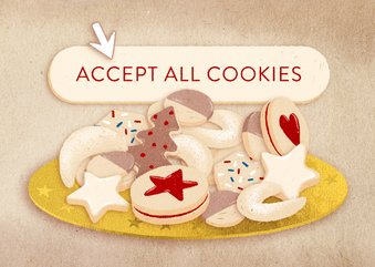 Weihnachtskarte mit Plätzchen "Cookie Consent"