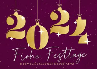 Weihnachtskarte mit Weihnachtskugeln 2025