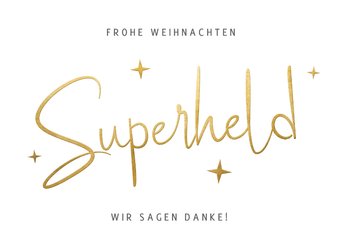 Weihnachtskarte Superheld Dankeschönkarte