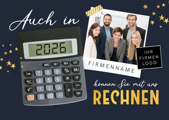 Weihnachtskarte Taschenrechner