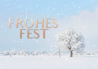 Weihnachtskarte verschneite Landschaft