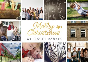 Weihnachtskarte viele Fotos geschäftlich Merry Christmas