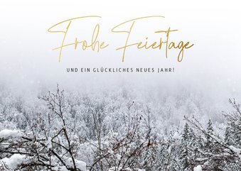 Weihnachtskarte Wald mit Schnee