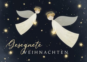 Weihnachtskarte zwei Weihnachtsengel