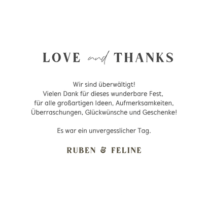 Dankeskarte Herzform Colorblocking Streifen Rosa Orange Rückseite