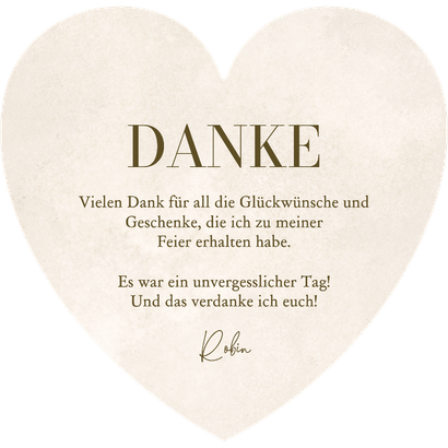 Dankeskarte Herzkarte Sand Aquarell Eukalyptus  Rückseite