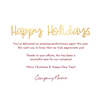 Dankeskarte Weihnachten Herzform 'Thank you' Englisch Rückseite